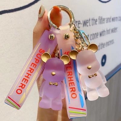 ভালো দাম OEM স্বাগতম মিষ্টি ডায়মন্ড বিয়ার Keychain Kawaii Keychains Wrist Strap Wrist Lanyard অনলাইন