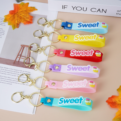 সিলিকন Bangle Key Ring Bracelet Keychain Holder For Women Girls Wristlet Round Keyring