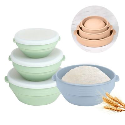 গুণ Upgraded Silicone Sourdough Bread Proofing Basket With Handles - Reinforced Rim Support, 9 Inch Round Foldable Bowls For Sourdough Bread Baking, Oven & Dishwasher Safe-BPA Free কারখানা