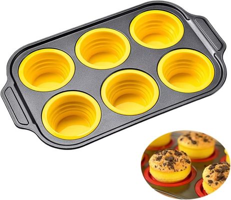 ভালো দাম 6-Piece Stackable Silicone Baking Pan Set - Temperature Resistant (-40°F to 446°F) Non-Stick Bakeware with Metal Reinforced Frame অনলাইন