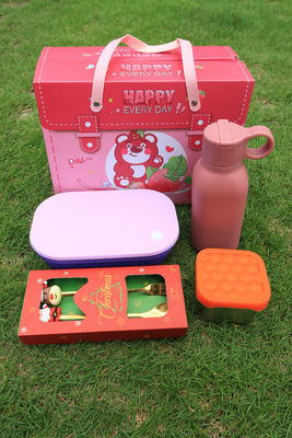 ভালো দাম Premium Stainless Steel & Silicone Lunch Set For Kids And Families – 4-in-1 Combo With Bento Box, Bottle, Snack Cup, And Animal Cutlery Wholesale অনলাইন